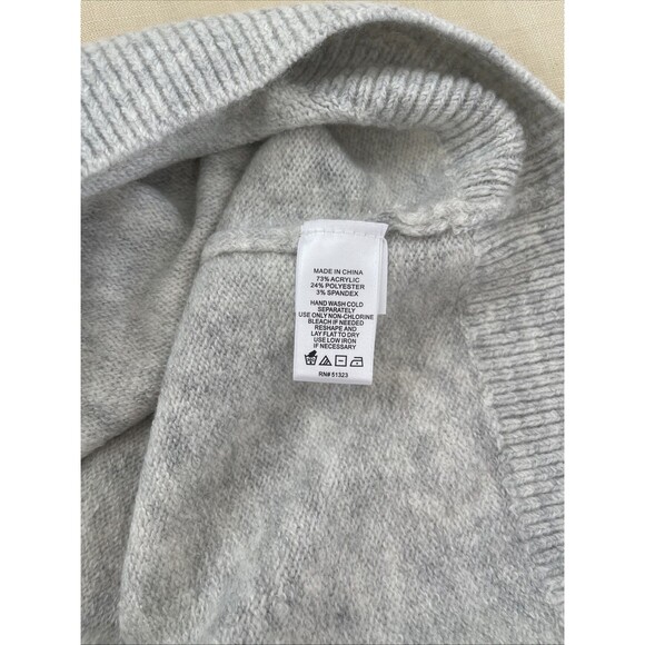 Cece Soft Gray Sweater Red Heart Raglan Pullover M - Picture 6 of 7